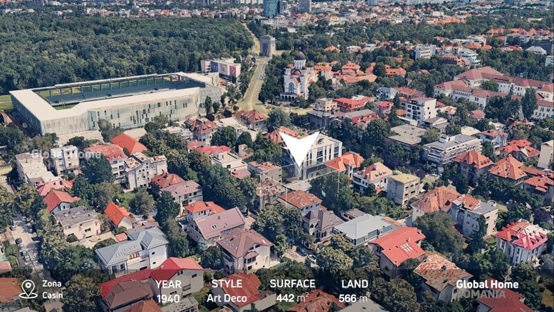 Domenii, Casin, 1 Mai, interbelic Art Deco Villa 440 sqm, land 566 sqm